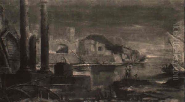 Paesaggio Lacustre Con Rovine - view 1