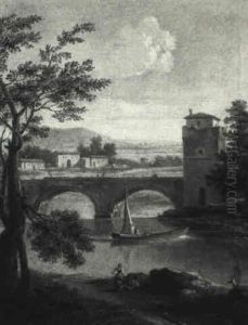 Landscape With Figures By A Cascade