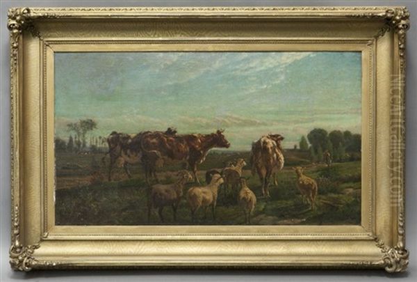 Cows Grazing In The Field - view 1