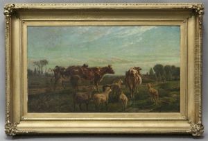 Cows Grazing In The Field by Henry Collins Bispham