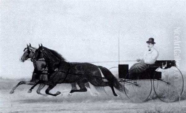 Man In A Carriage Drawn By Two Horses - view 1