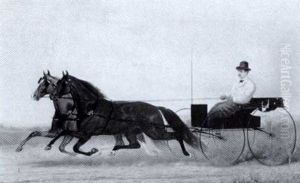 Man In A Carriage Drawn By Two Horses Man In A Carriage Drawn By Two Horses
