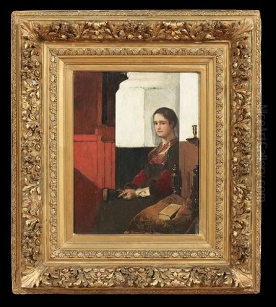 Interior Scene; Veiled Woman With A Prayer Book - view 1