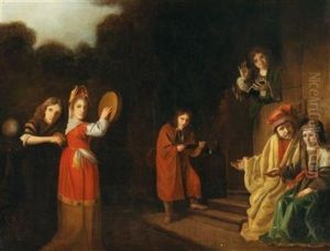 Portrait Of A Family In An Old-testament Setting by Cornelis Bisschop