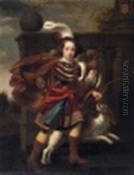 Portrat Eines Hofischen Knaben In Jagdkleidung (wohl James Scott Von Monmuth Und Buccleuch), Begleitet Von Einem King Charles Spaniel - view 1