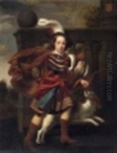 Portrat Eines Hofischen Knaben In Jagdkleidung (wohl James Scott Von Monmuth Und Buccleuch), Begleitet Von Einem King Charles Spaniel