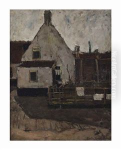 Huisje Te Katwijk; A Backgarden In Katwijk by Suze Bisschop-Robertson