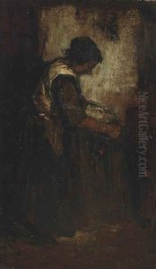 A Peasant Going About Her Chores by Suze Bisschop-Robertson