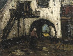 The Vispoort In Harderwijk by Suze Bisschop-Robertson
