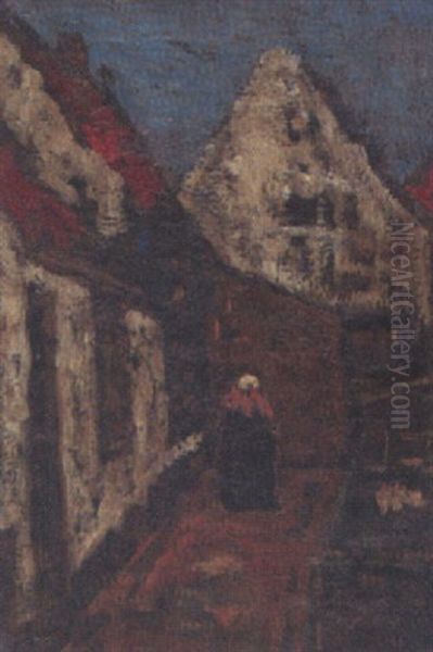 Alte Frau In Dorfgasse - view 1