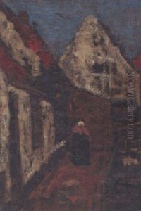 Alte Frau In Dorfgasse by Suze Bisschop-Robertson