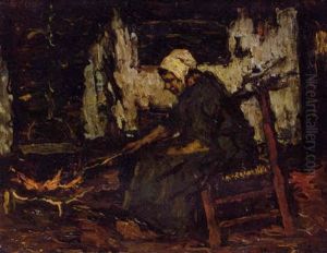 A Peasant Woman By The Fire