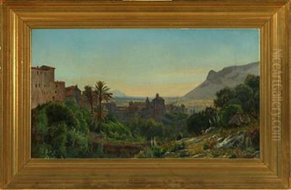 View Of Terracina, Italy, With People On A Sunny Hillside - view 1