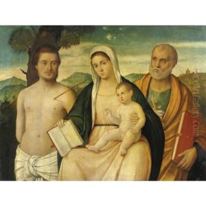 Madonna Con Bambino E Santi Sebastiano E Pietro by Pier Francesco Bissolo