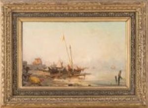 Pecheurs Au Port by Paul Bistagne
