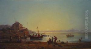 Rivage Anime Au Soleil Couchant