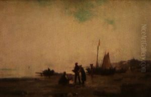 Pecheurs En Bord De Mer by Paul Bistagne