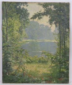 Een Meer In Boomrijk Landschap / A Summer's Day On The Lake by Henri Biva