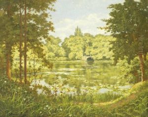 A Shady Pond by Henri Biva