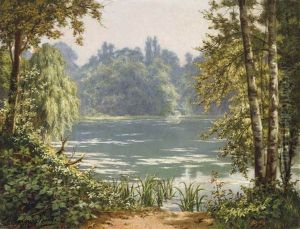 A Woodland Pond by Henri Biva