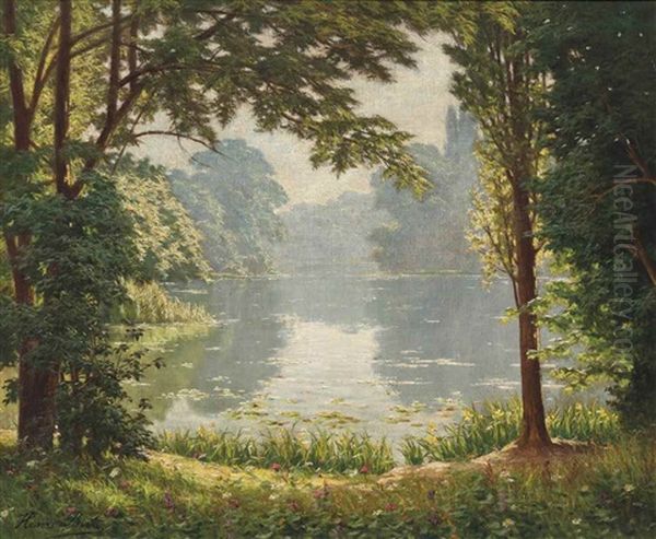 A Lake At A Forest Clearing - view 1