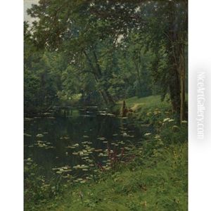 A Woodland Pond by Henri Biva