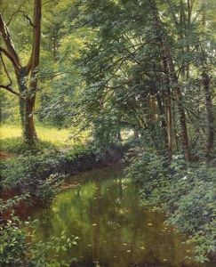 Sommerliche Waldpartie Mit Bachlauf by Henri Biva