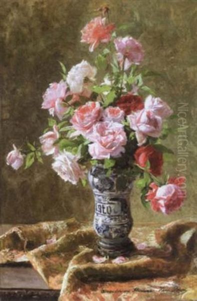 Pink Roses In Full Bloom - view 1
