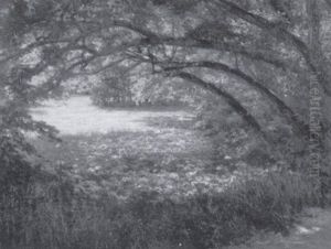 Wooded Landscape by Henri Biva