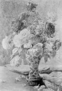 Bouquet De Roses Au Vase Japonais Bouquet De Roses Au Vase Japonais