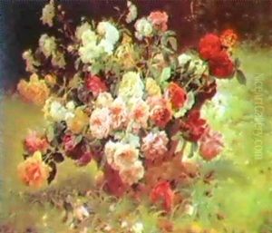 Le Grand Panier De Roses by Henri Biva
