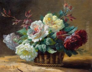Roses In A Basket by Paul Biva