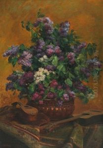 Bouquet De Lilas Dans Un Pot En Cuivre