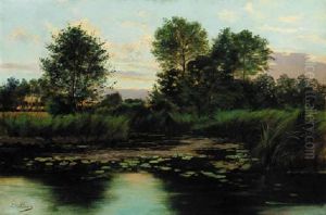 Sunset Over The Lily Pond by Paul Biva