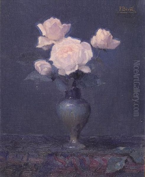 Roses Dans Un Vase De Ceramique - view 1