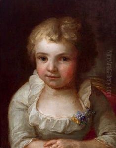 Ritratto Di Bambina Con Fiori Nello Scollo