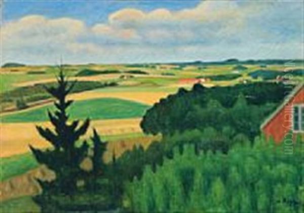 Harvest Landscape With Clouds - view 1