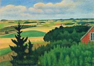 Harvest Landscape With Clouds