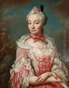 Young Lady In A Pink Dress With Lace