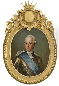 Portratt Av Karl, Hertig Av Sodermanland (1748-1818) Ikladd Harnesk Och Serafimerordens Ljusbla Band - Midjebild