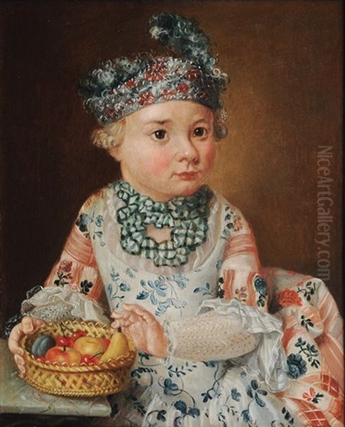 Portrait Of A Boy With A Fruit Basket - view 1