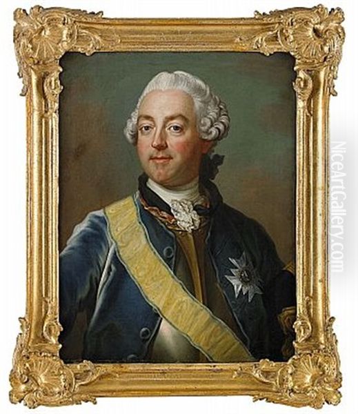 Portratt Forestallande Generallojtnant Friherre Anders Rudolf Du Rietz Af Hedensberg Ikladd Harnesk Och Bla Rock Med Ordensband Och Svardsordens Kraschan Samt Under Armen Trikorn (after Gustaf Lundberg) - view 1