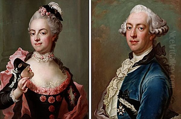 Portratt Av Greve Nils Filip Gyldenstolpe (+ Portratt Av Hans Maka Jacqueline Elisabet, F. De Geer Af Leufsta; Pair) - view 1