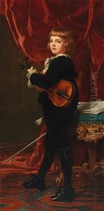 Ganzfiguriges Portrait Eines Jungen Geigers by Ferdinand Bjoerksten