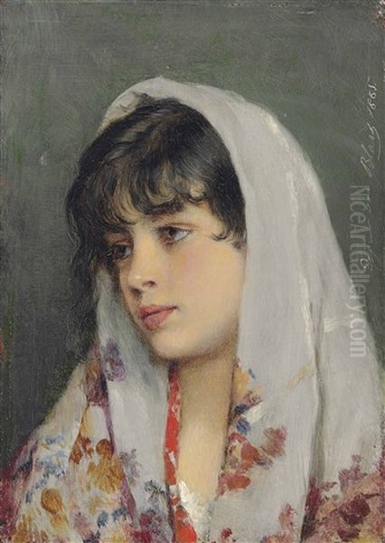 A Venetian Beauty by Eugen von Blaas