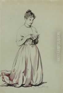 A Kneeling Woman by Eugen von Blaas
