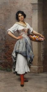 The Flower Seller by Eugen von Blaas