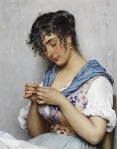 The Italian Seamstress by Eugen von Blaas