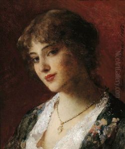 Portait Of A Girl by Eugen von Blaas