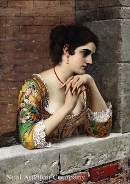 Venetian Beauty On A Balcony - view 1